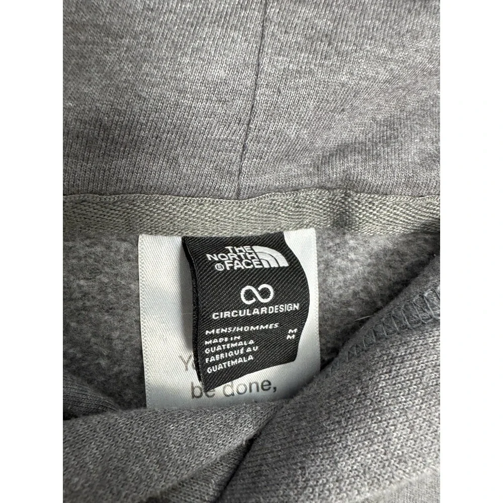 North Face Hoodie Sweatshirt Mens Medium Gray Graphic Pullover Trail Hiking Logo